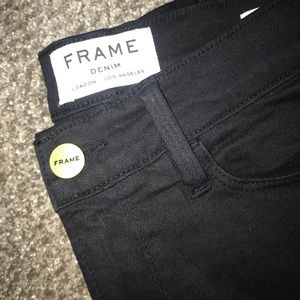 Frame Denim Size 25 black skinny jeans